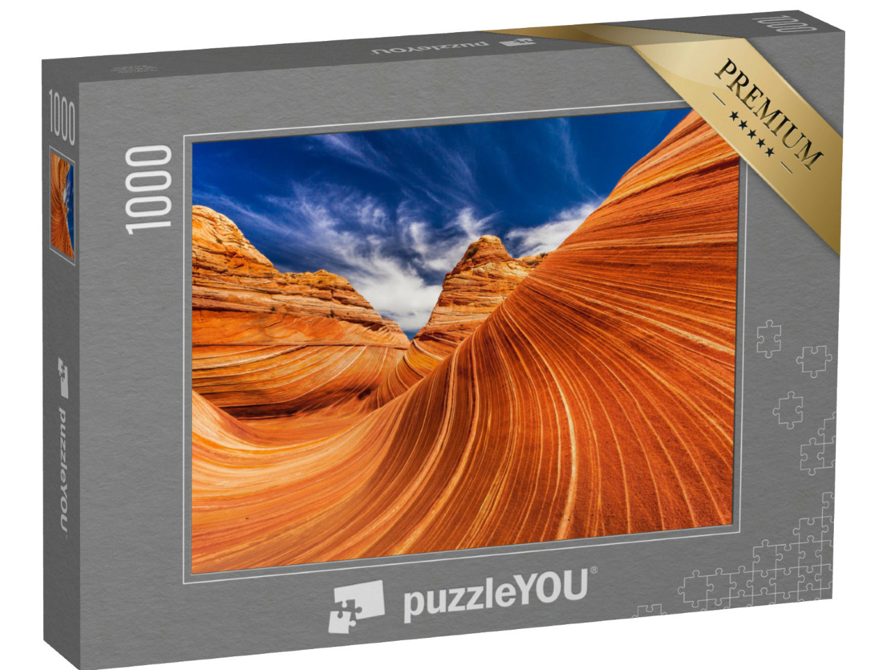 Puzzle 1000 Teile „Versteinerte Sanddünen, bekannt als die "Welle" nahe der Grenze zwischen Utah und Arizona“