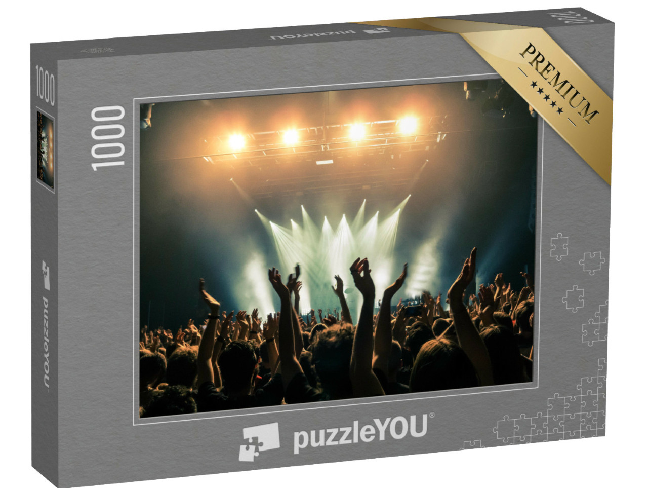 Puzzle 1000 Teile „Konzertbesucher bei einem Konzert, Silhouetten“