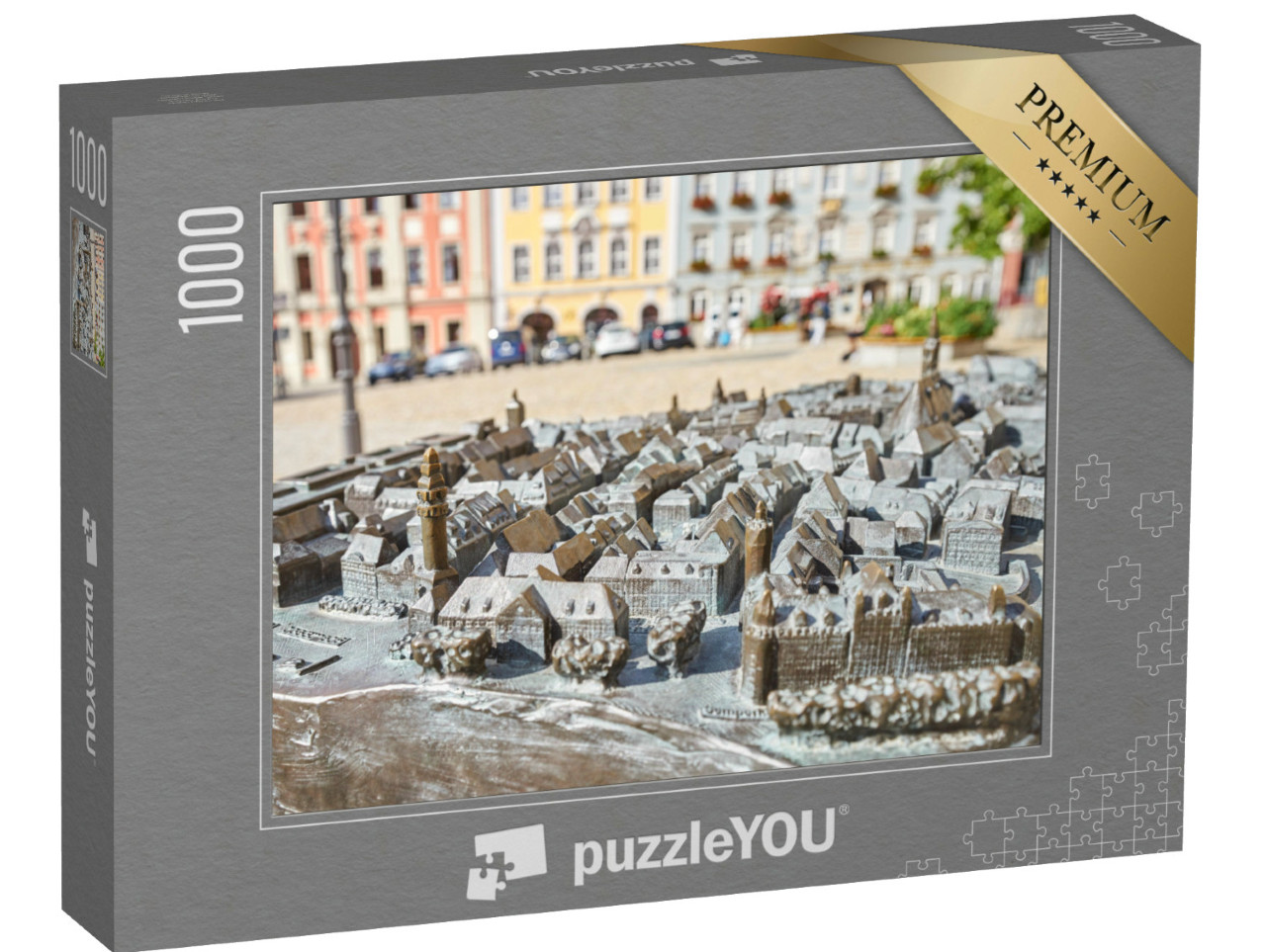 Puzzle 1000 Teile „Miniatur-Stadtbild von Bautzen auf dem Marktplatz von Bautzen, Deutschland“