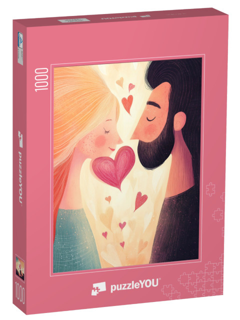 Puzzle 1000 Teile „Valentinstag voller Liebe“