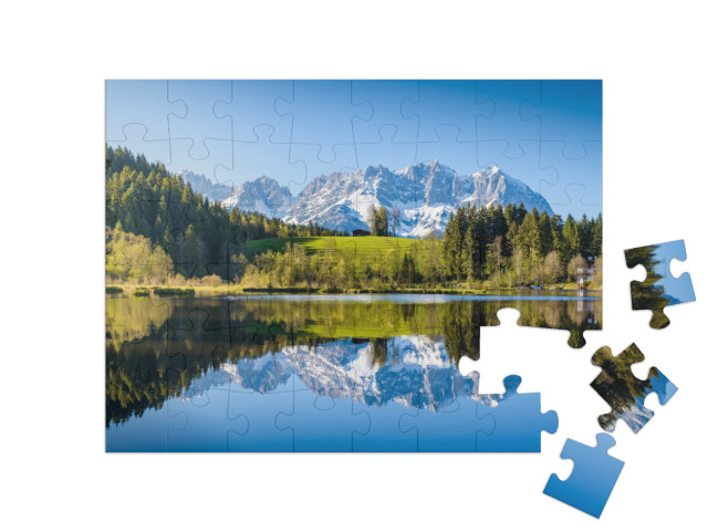 Puzzle 48 Teile „Idyllische Alpenlandschaft“