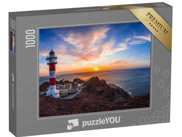 Puzzle 1000 Teile „Sonnenuntergang am Leuchtturm von Punta de Teno, Teneriffa“