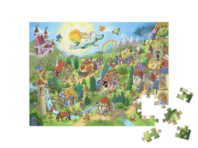 Puzzle 100 Teile „Tabaluga in der Märchenwelt“