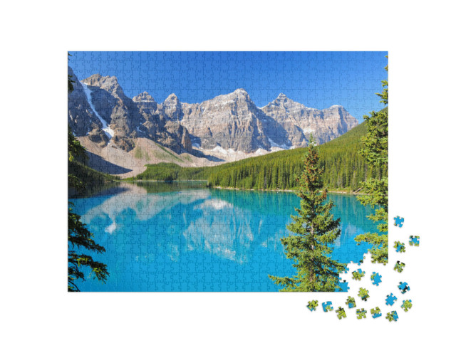 Puzzle 1000 Teile „Türkisfarbener Lake Moraine, Kanada“