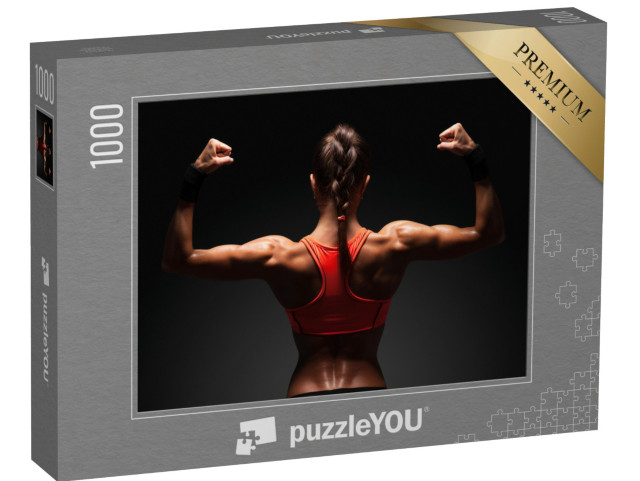 Puzzle 1000 Teile „Muskelspiel am Rücken einer athletischen jungen Frau“