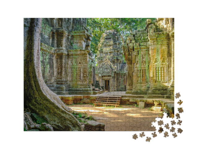Puzzle 1000 Teile XXL „Ta Prohm-Tempel, Teil des Angkor Wat, Kambodscha “