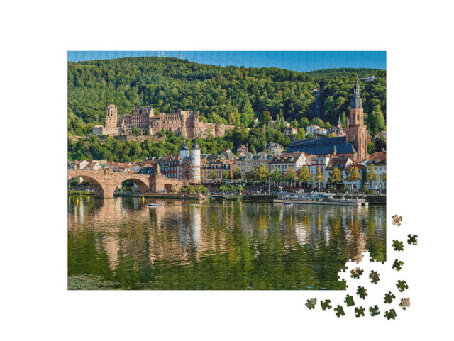 Puzzle 1000 Teile „Heidelberger Altstadt am Neckar, Deutschland“