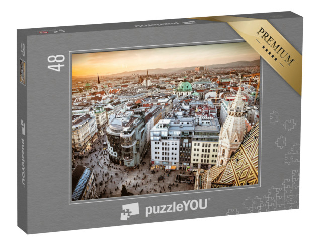 Puzzle 48 Teile „Wien bei Sonnenuntergang, Österreich“