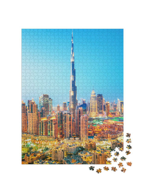Puzzle 1000 Teile „Skyline von Dubai mit dem Burj Khalifa“