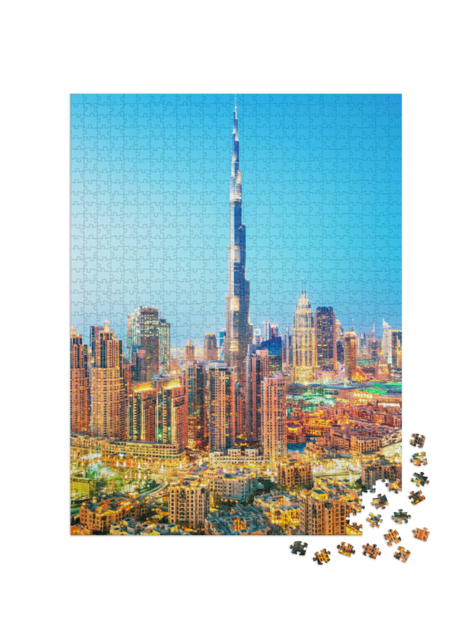 Puzzle 1000 Teile „Skyline von Dubai mit dem Burj Khalifa“