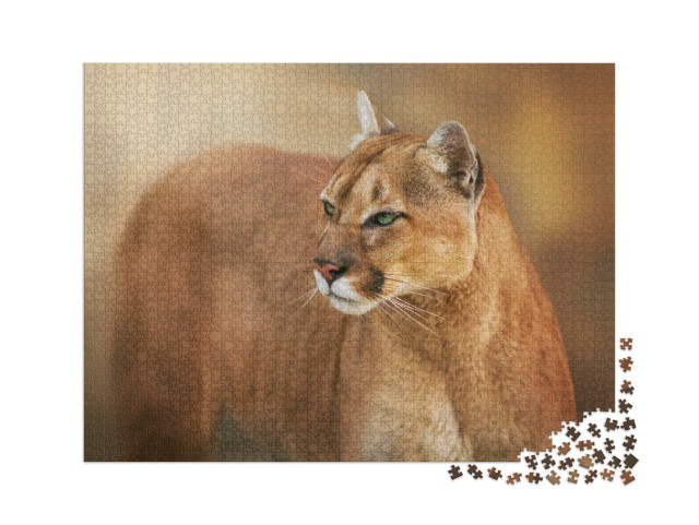 Puzzle 2000 Teile „Puma mit grünen Augen“