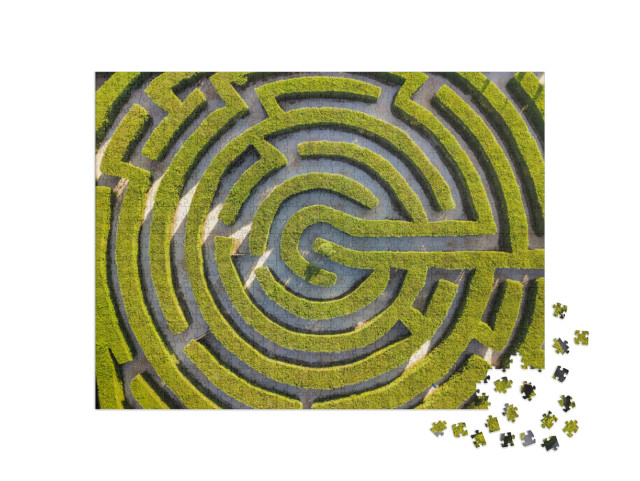 Puzzle 1000 Teile „Labyrinth aus Sträuchern im botanischen Park Ayia Napa, Zypern“
