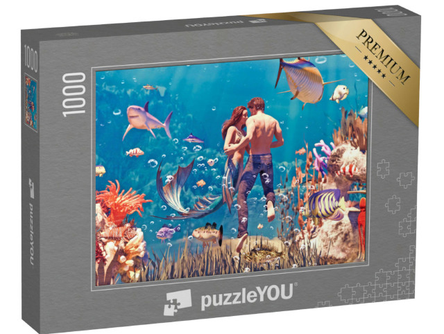 Puzzle 1000 Teile „Mann und Meerjungfrau - eine Liebesgeschichte“
