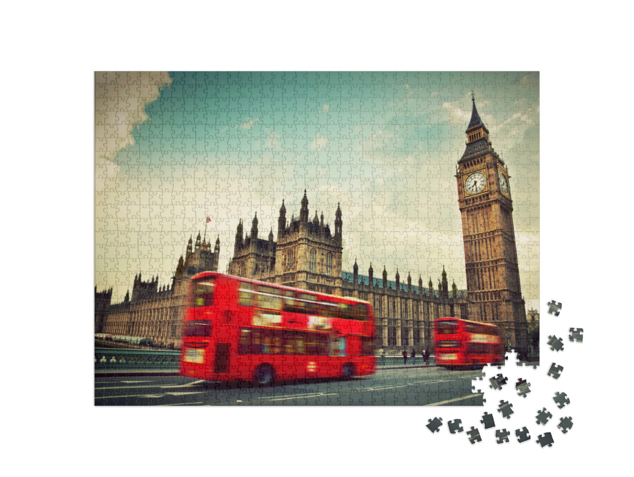 Puzzle 1000 Teile „Die roten Busse von London“