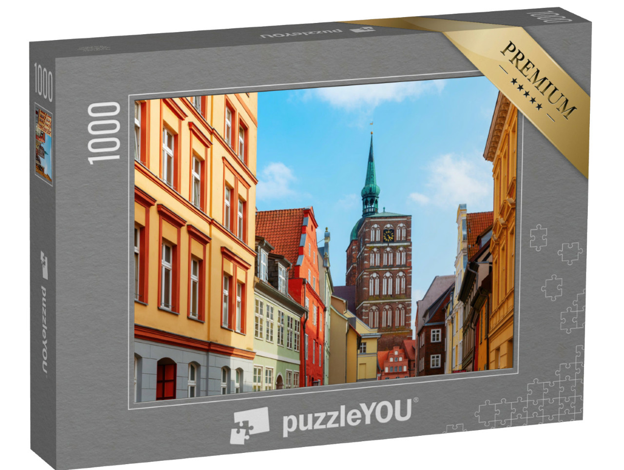 Puzzle 1000 Teile „Stadtbild der Hansestadt Stralsund, Deutschland“