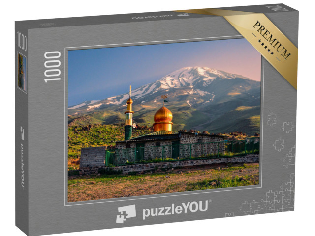 Puzzle 1000 Teile „Moschee unterhalb des Vulkans Damavand, Iran“