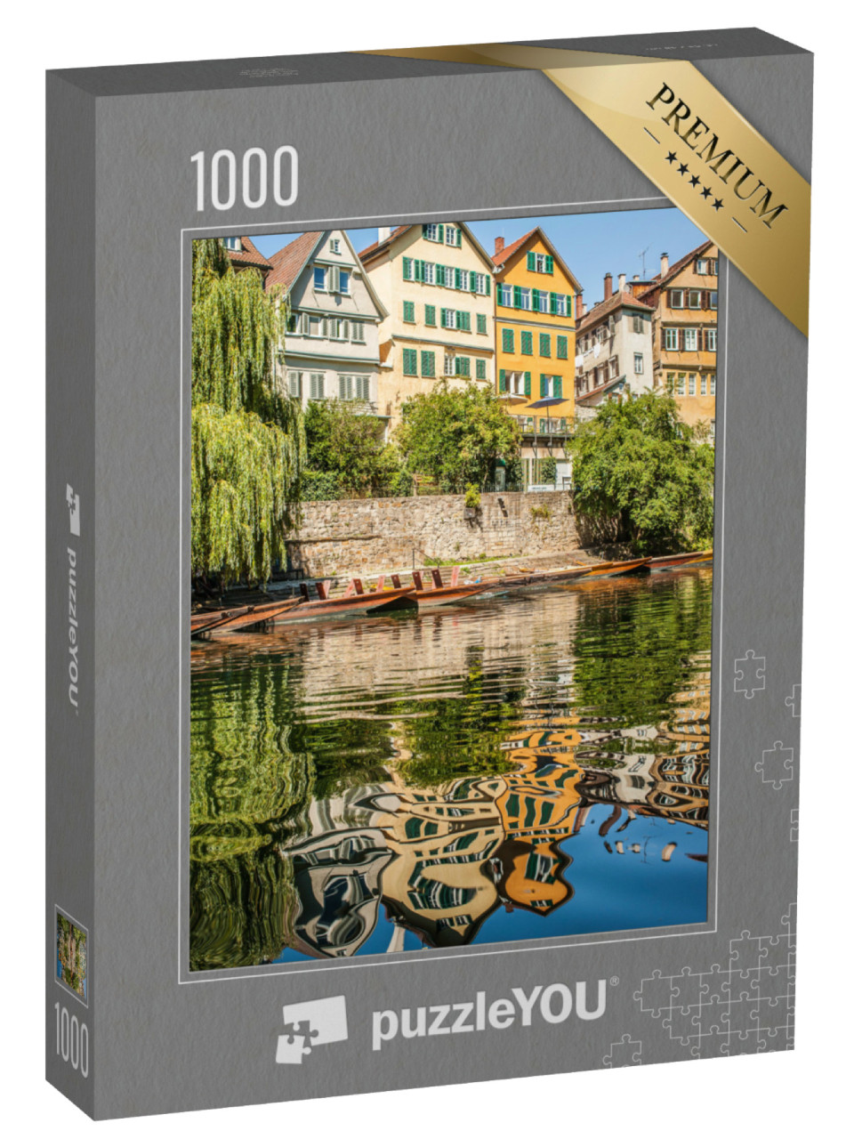 Puzzle 1000 Teile „Tübingen, Altstadt am Neckarufer, Deutschland“