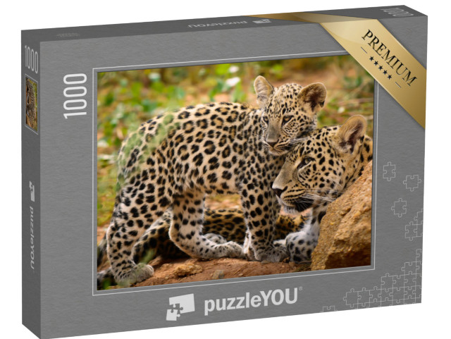 Puzzle 1000 Teile „Leopardenmama und ihr Junges“