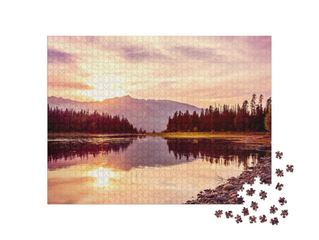 Puzzle 1000 Teile „Jackson Lake, Grand Teton National Park, Wyoming, USA“