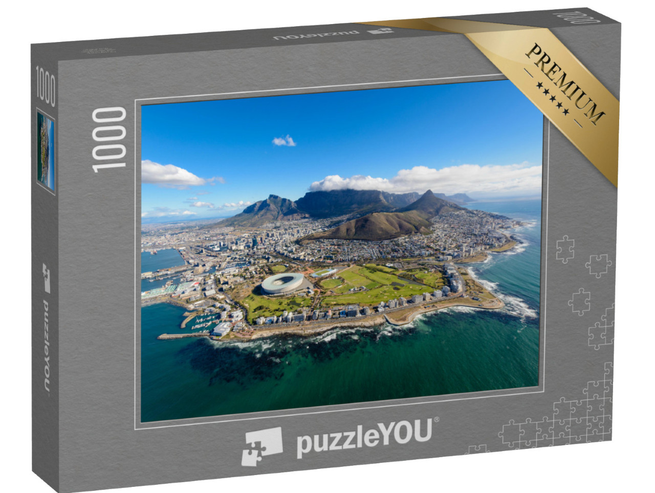 Puzzle 1000 Teile „Blick vom Hubschrauber: Luftaufnahme von Kapstadt, Südafrika“