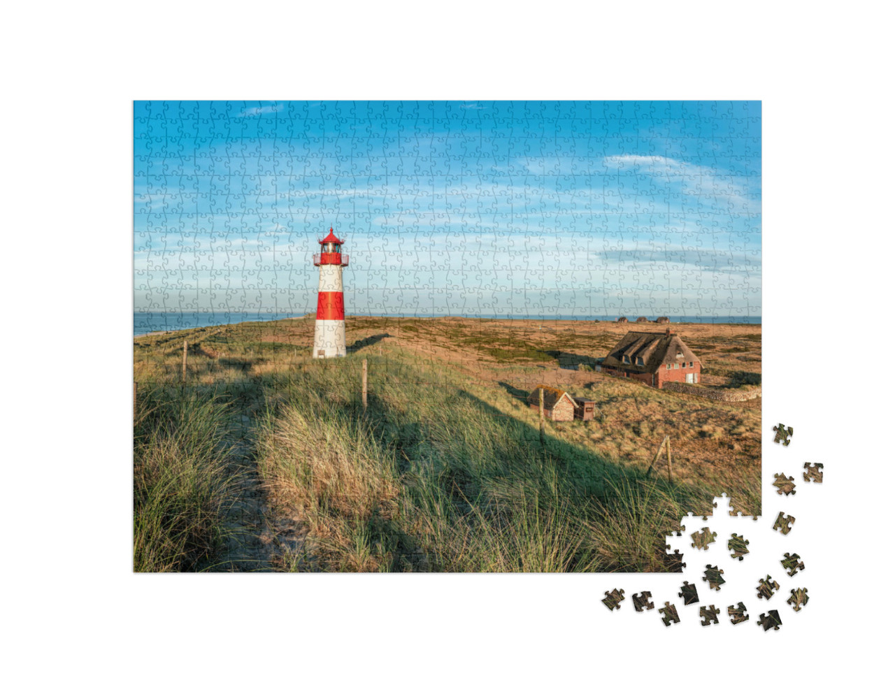 Puzzle 1000 Teile „Leuchtturm List auf Sylt, Schleswig-Holstein, Deutschland“