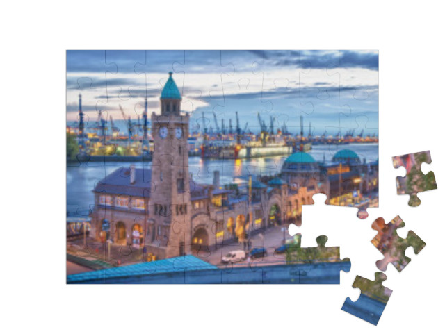 Puzzle 48 Teile „Hamburger Hafen, Deutschland“