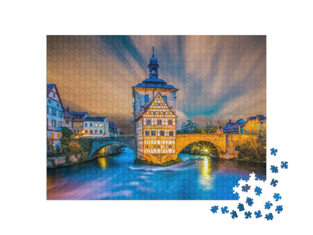 Puzzle 1000 Teile „Idyllische Altstadt in Bamberg, Deutschland“