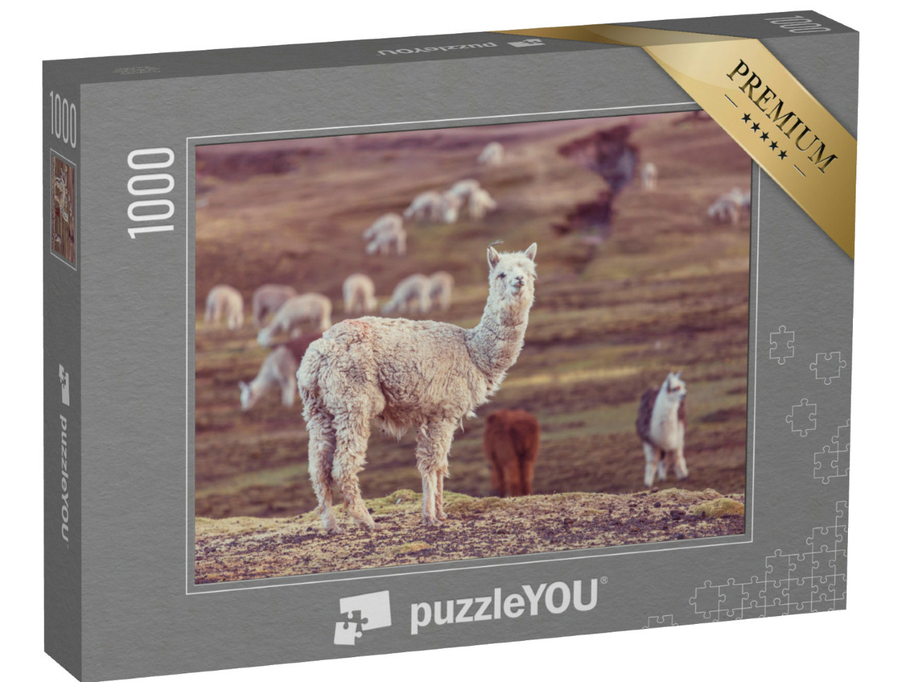 Puzzle 1000 Teile „Ein Peruanisches Alpaka, Anden“