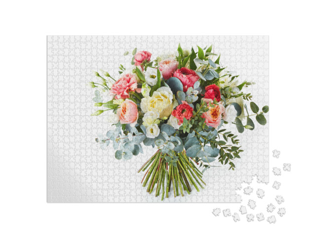 Puzzle 1000 Teile „Frischer Blumenstrauß zur Hochzeit“