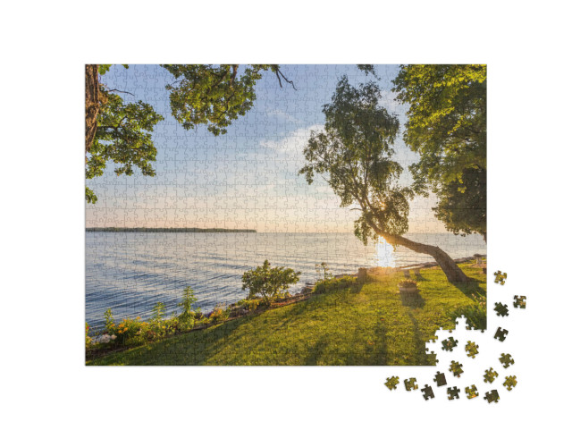 Puzzle 1000 Teile „Sonnenuntergang über dem Michigansee“