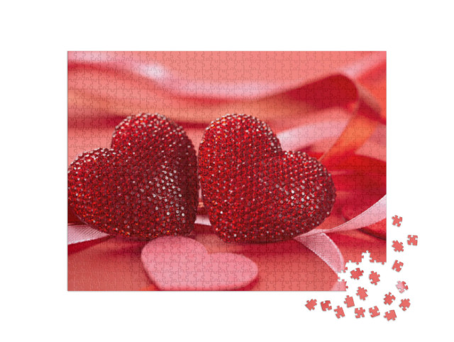 Puzzle 1000 Teile „Zwei Herzen zum Valentinstag“