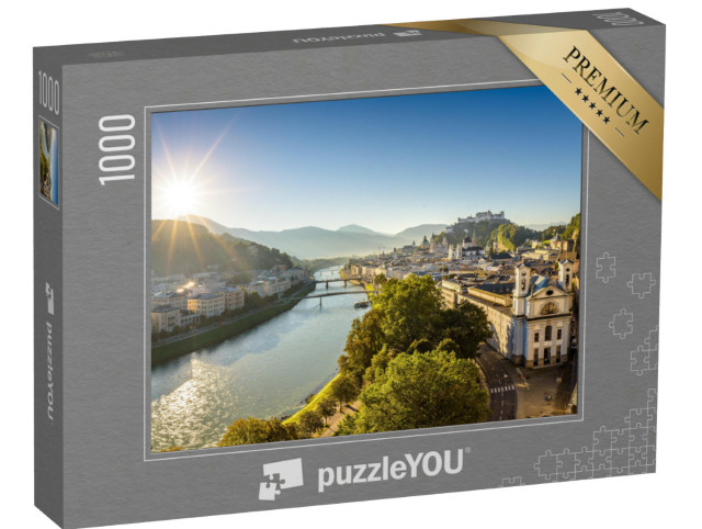 Puzzle 1000 Teile „Panoramablick über Salzburg an einem Sommermorgen, Österreich“