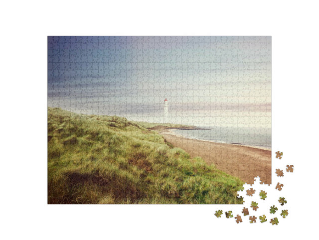 Puzzle 1000 Teile „Küstenlandschaft mit Fischern“