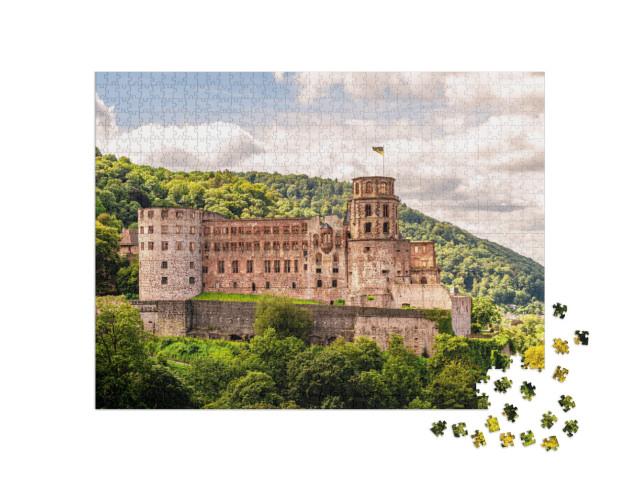 Puzzle 1000 Teile „Majestätisches Heidelberger Schloss“