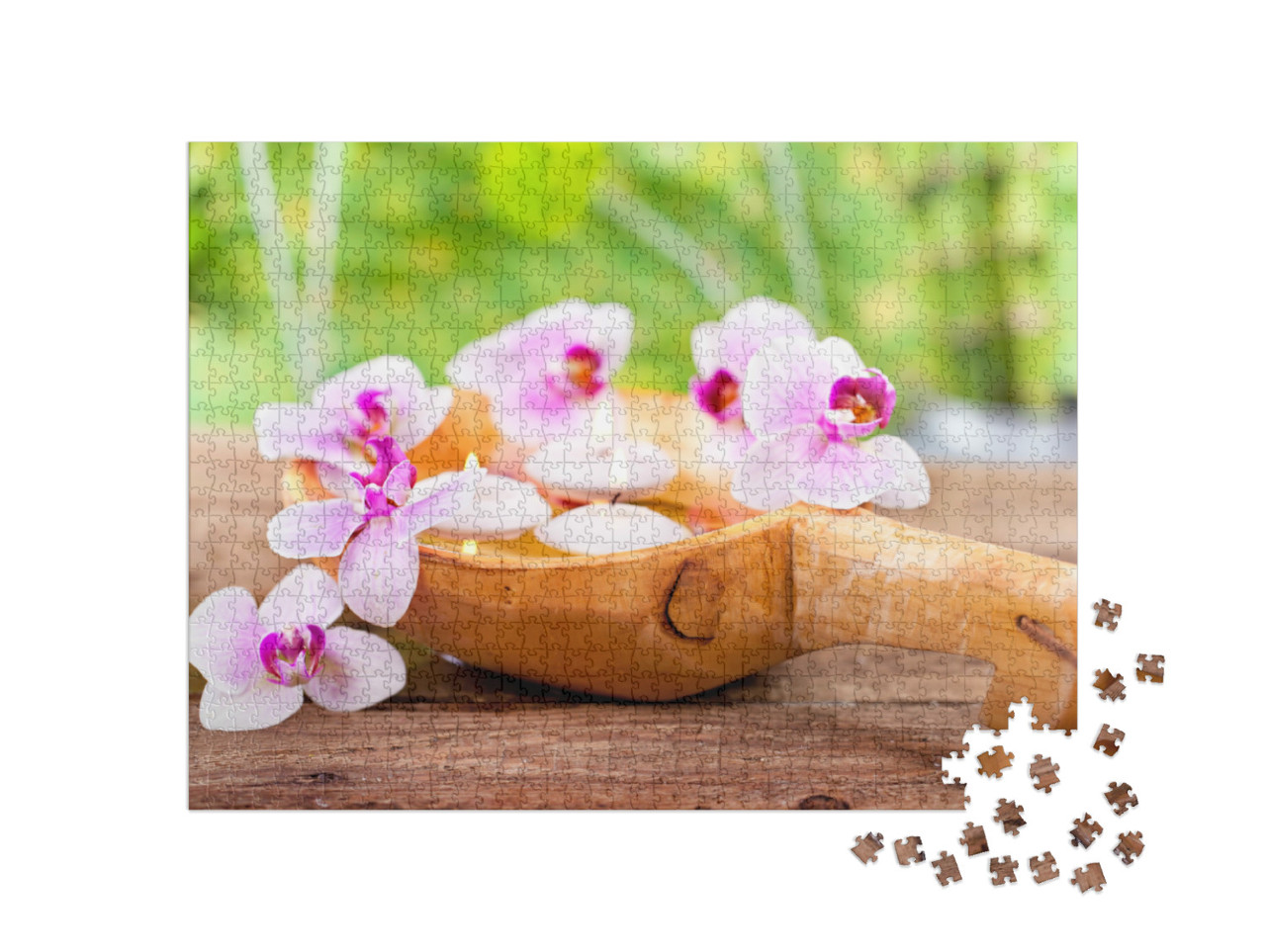 Puzzle 1000 Teile „Kerzen, Orchidee “