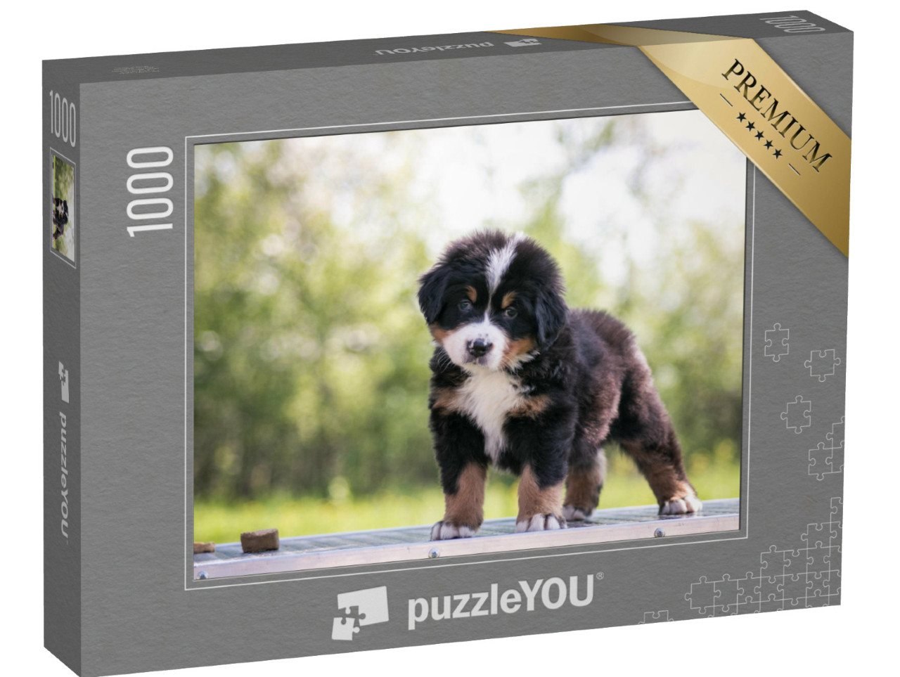 Puzzle 1000 Teile „Niedlicher Berner Sennenhund Welpe“