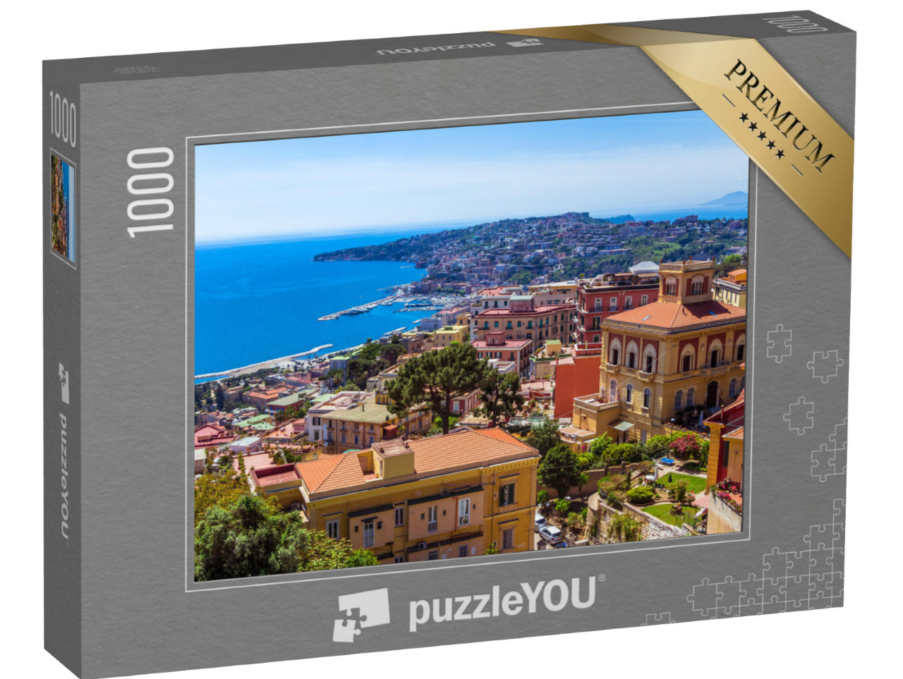 Puzzle 1000 Teile „Luftaufnahme vom Hügel über Neapel, Italien“