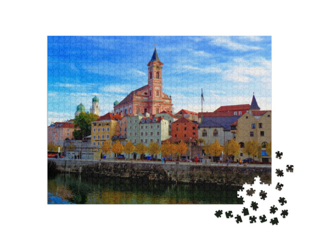 Puzzle 1000 Teile „Stadtsilhouette von Passau, Deutschland“