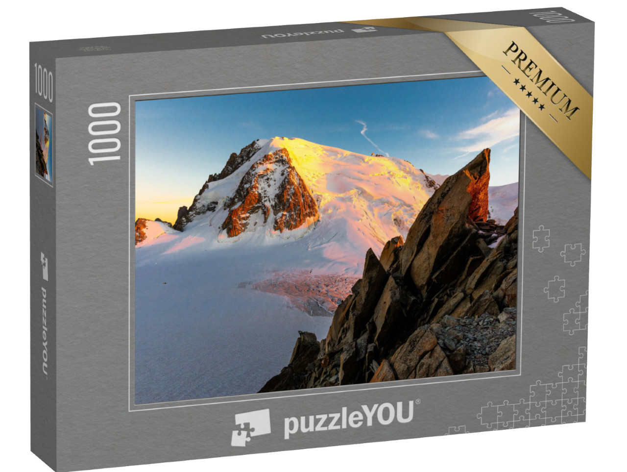 Puzzle 1000 Teile „Mont Blanc du Tacul: Abendsonne in den Alpen“