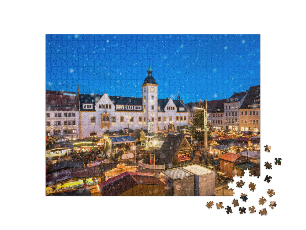 Puzzle 1000 Teile „Traditioneller Weihnachtsmarkt in Freiberg“