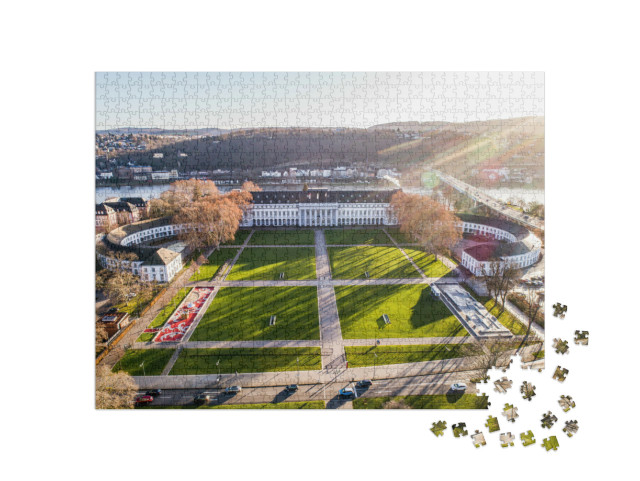 Puzzle 1000 Teile „Kurfürstliches Schloss mit Park in Koblenz am Rhein“
