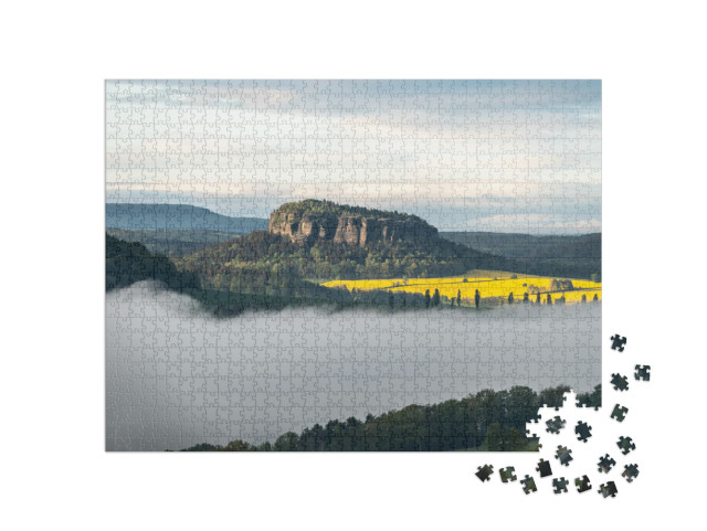 Puzzle 1000 Teile „Sächsische Schweiz zur Morgenstunde, Sachsen, Deutschland“