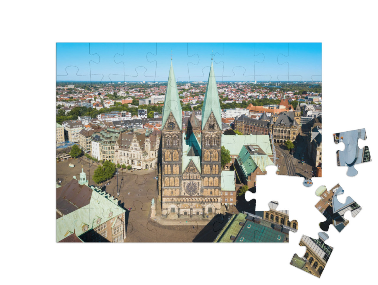 Puzzle 48 Teile „Dom auf dem Marktplatz in Bremen“