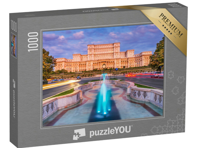 Puzzle 1000 Teile „Palast des Parlaments bei Sonnenaufgang, Bukarest, Rumänien“