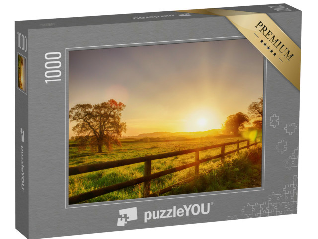 Puzzle 1000 Teile „Sonnenaufgang über der Landschaft in Norfolk“