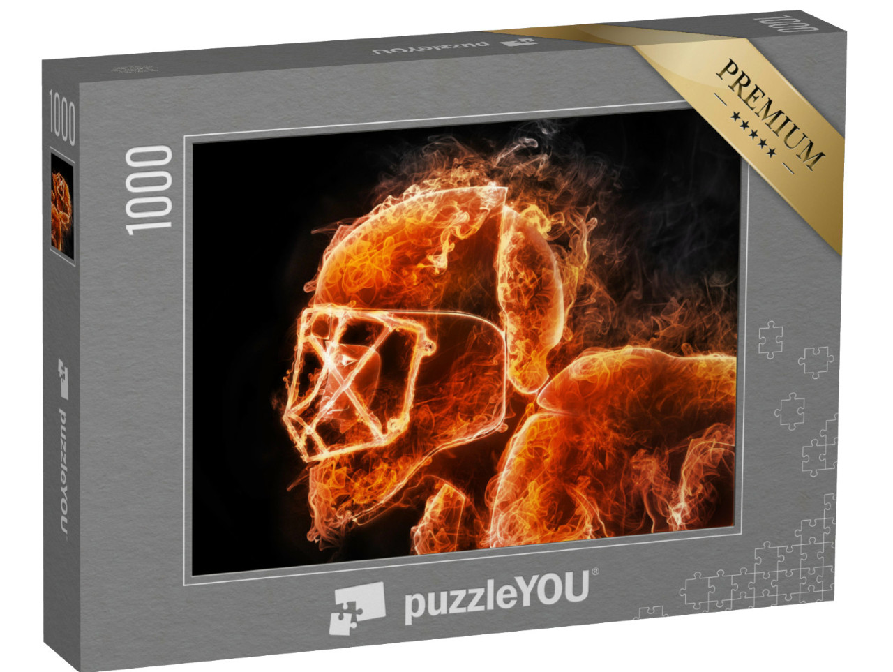 Puzzle 1000 Teile „Hockeyspieler im Feuer-Stil “