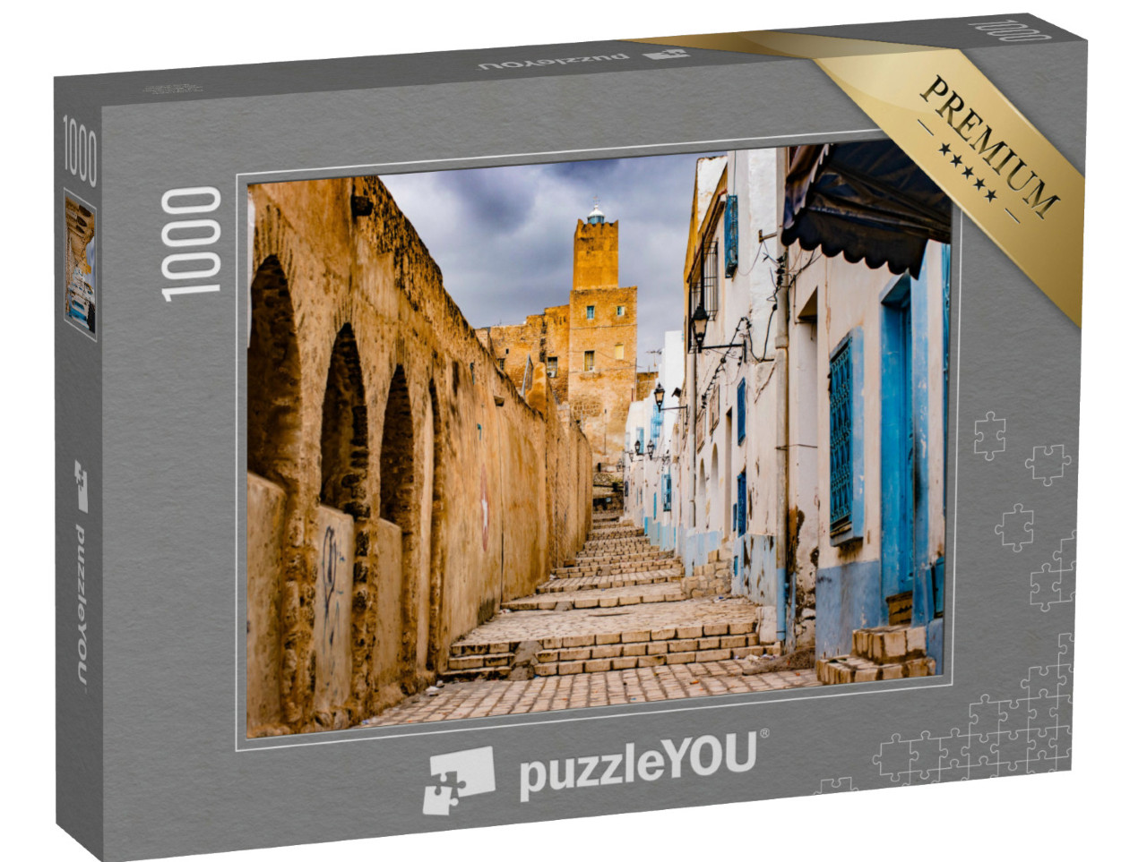 Puzzle 1000 Teile „Straße durch Medina, Tunesien“