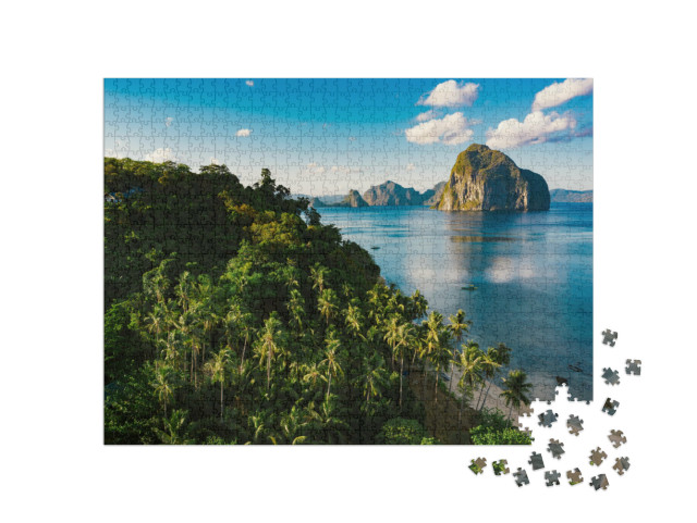 Puzzle 1000 Teile „Strand von Las Cabanas, Provinz Palawan, Philippinen“