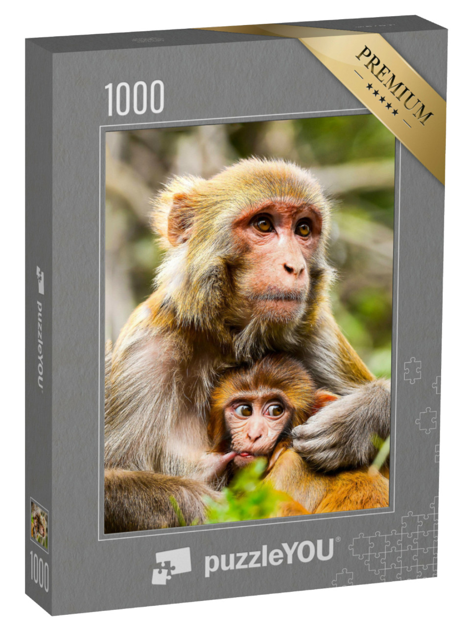 Puzzle 1000 Teile „Eine Affenmutter mit Baby “