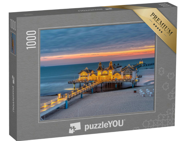 Puzzle 1000 Teile „Selliner Seebrücke auf Rügen in der Morgendämmerung“